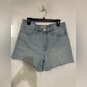 Madewell relaxed denim the perfect Jean shorts Sz 31 raw hem